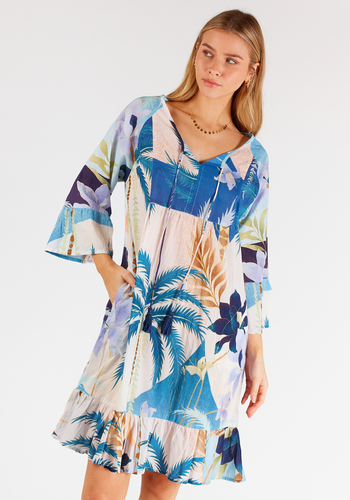 LULALIFE JOSIE DRESS - BLUE PRINT