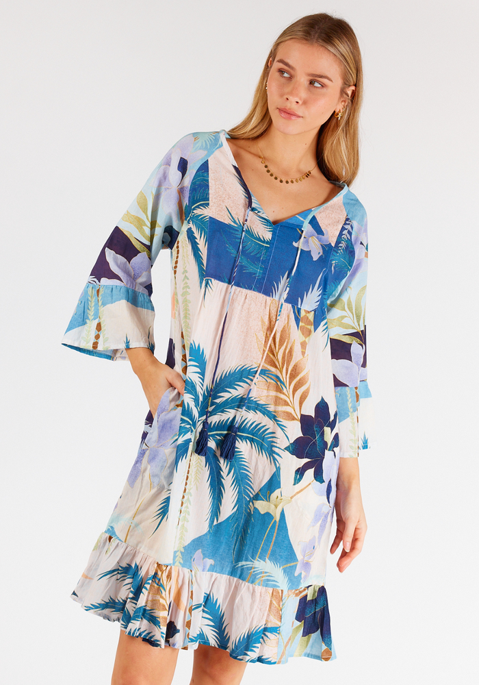 Load image into Gallery viewer, LULALIFE JOSIE DRESS - BLUE PRINT