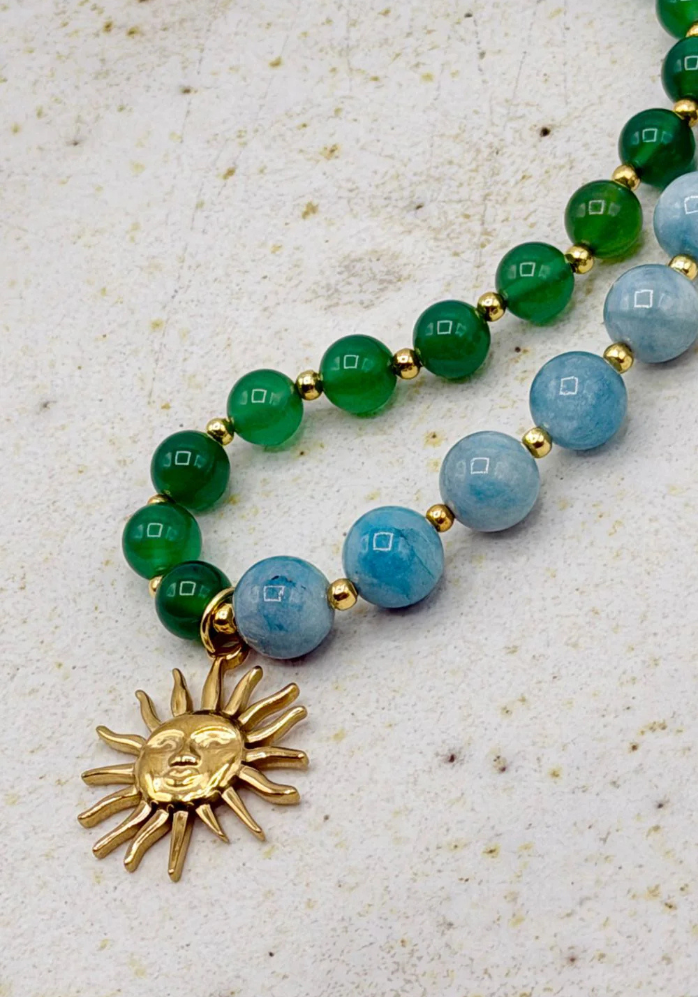 TWO TONE SUN NECKLACE - LAMAR & GREEN