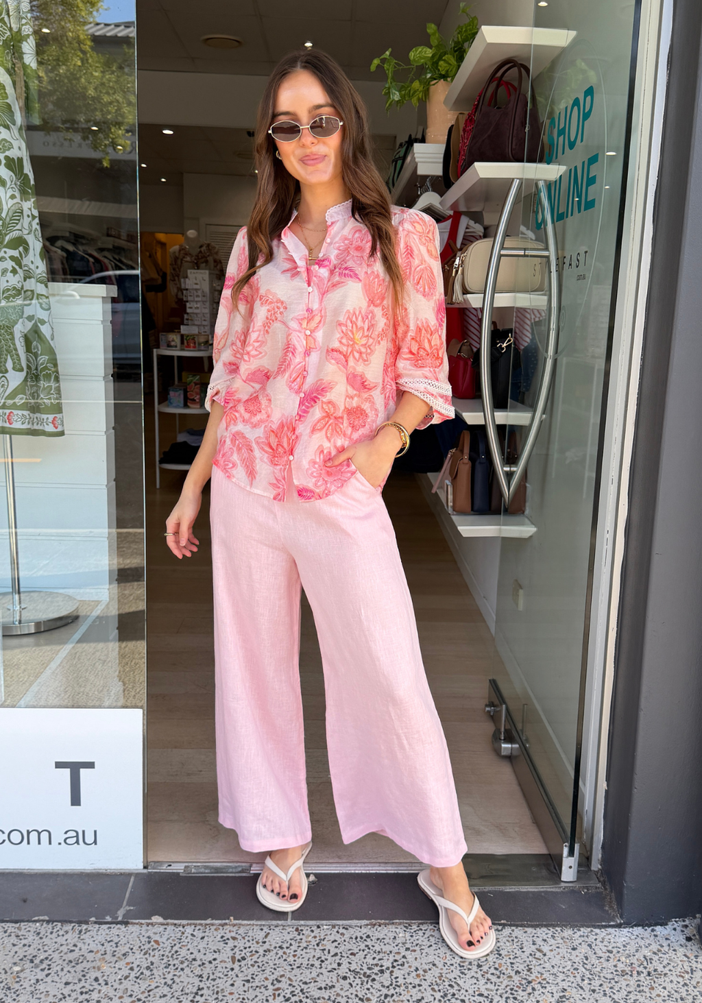 KARLA BLOUSE - PINK BLOSSOM PRINT