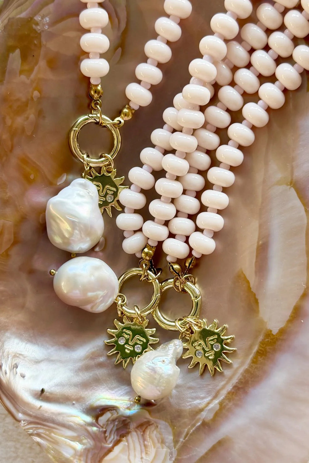 MOSK MELBOURNE PERLA SOLE NECKLACE - PALE PINK