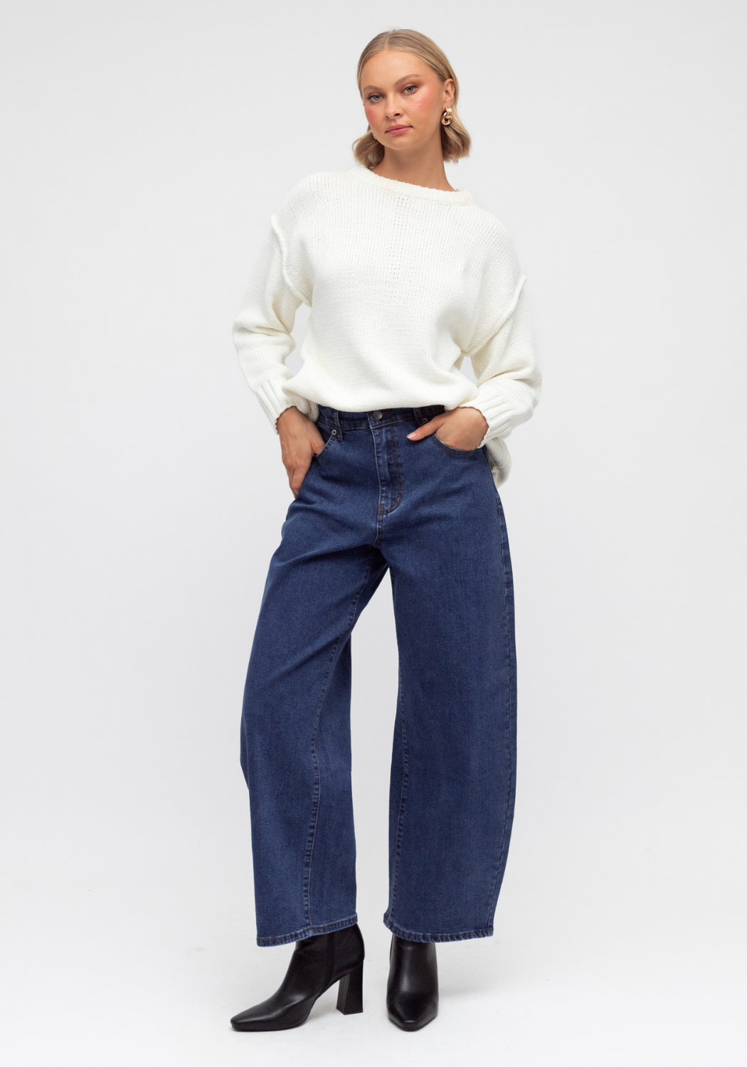 CLARA RELAXED COTTON KNIT - IVORY