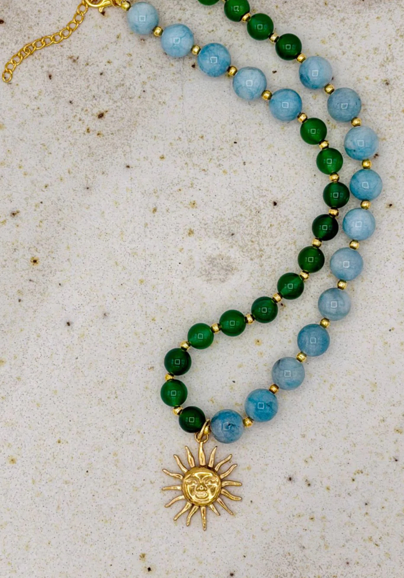 TWO TONE SUN NECKLACE - LAMAR & GREEN