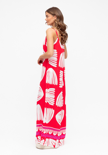 TALLULAH JUMPSUIT - RED & WHITE