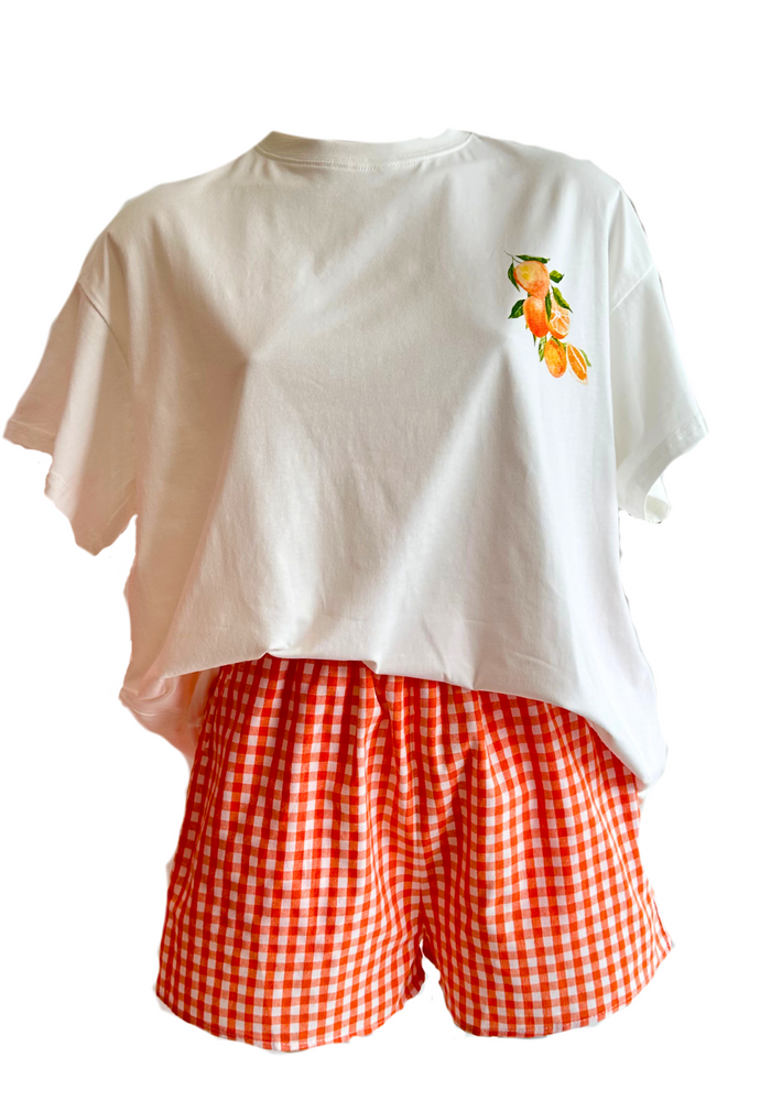 Load image into Gallery viewer, BY FRANKIE OVERSIZED TEE SHIRT SET - APEROL SPRITZ