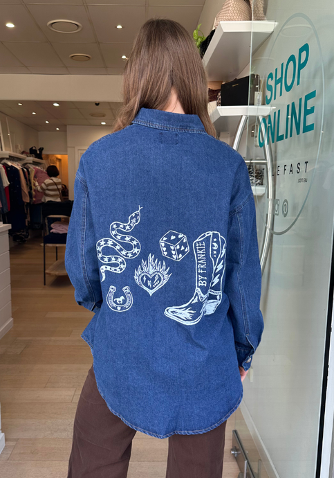 BY FRANKIE COWGIRL SHACKET - DENIM