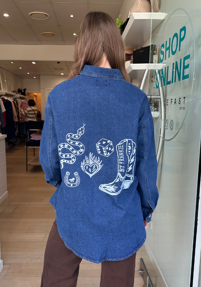 BY FRANKIE COWGIRL SHACKET - DENIM