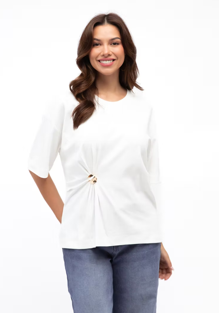 TESSA ELEVATED TWIST TEE WHITE StyleFast TESSA ELEVATED TWIST TEE WHITE StyleFast