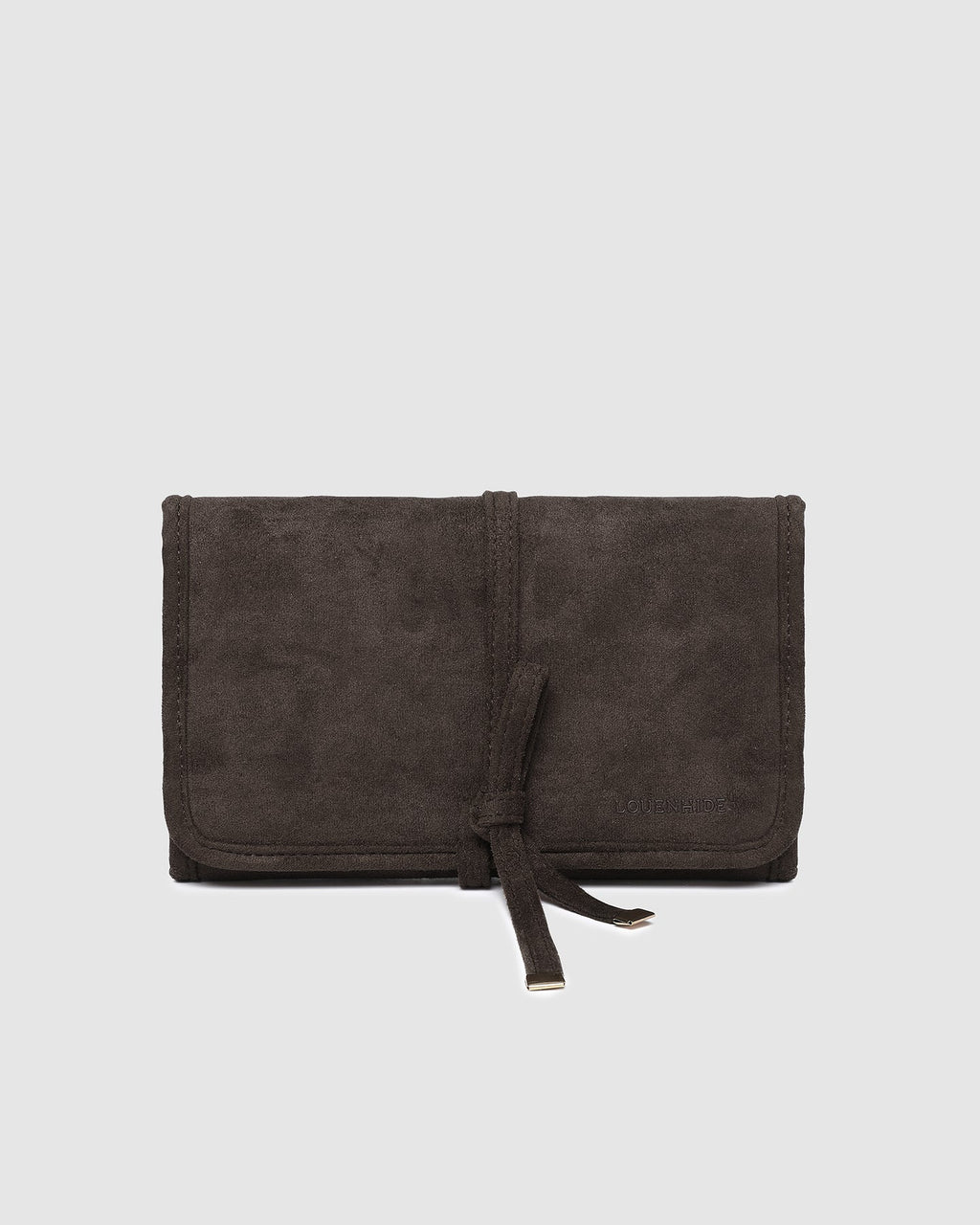 LOUENHIDE CARLA SUEDETTE JEWELLERY SLEEVE - CHOCOLATE