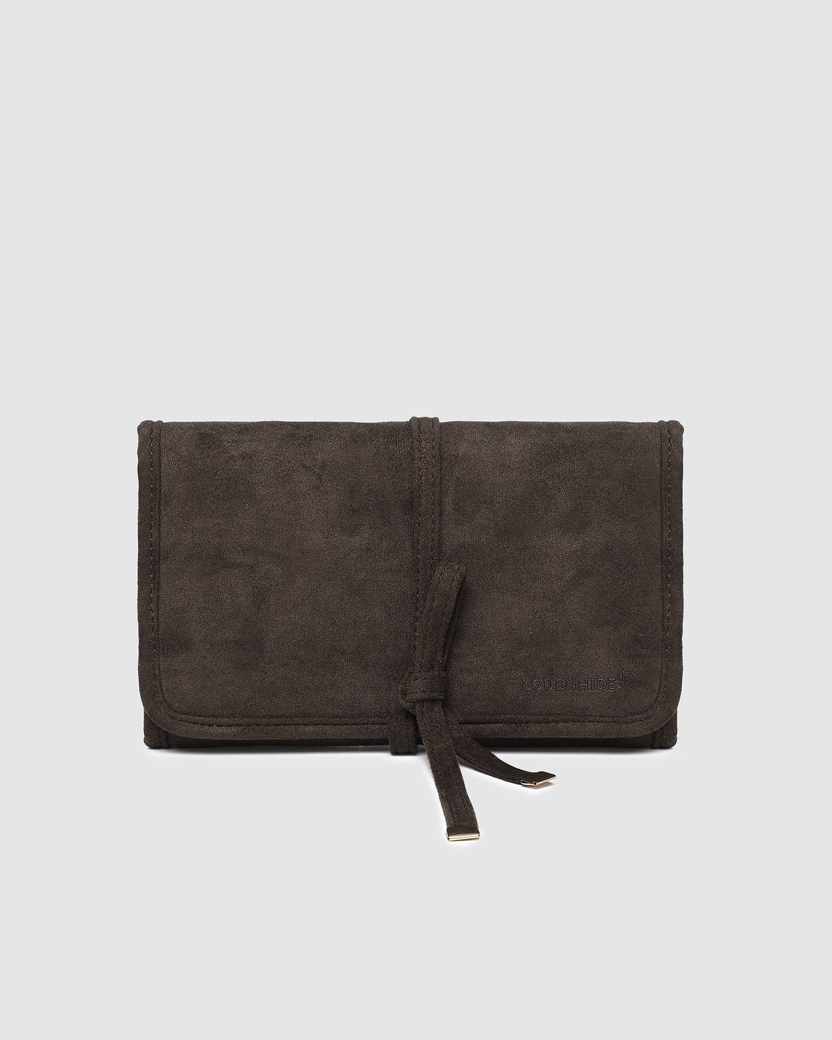 LOUENHIDE CARLA SUEDETTE JEWELLERY SLEEVE - CHOCOLATE