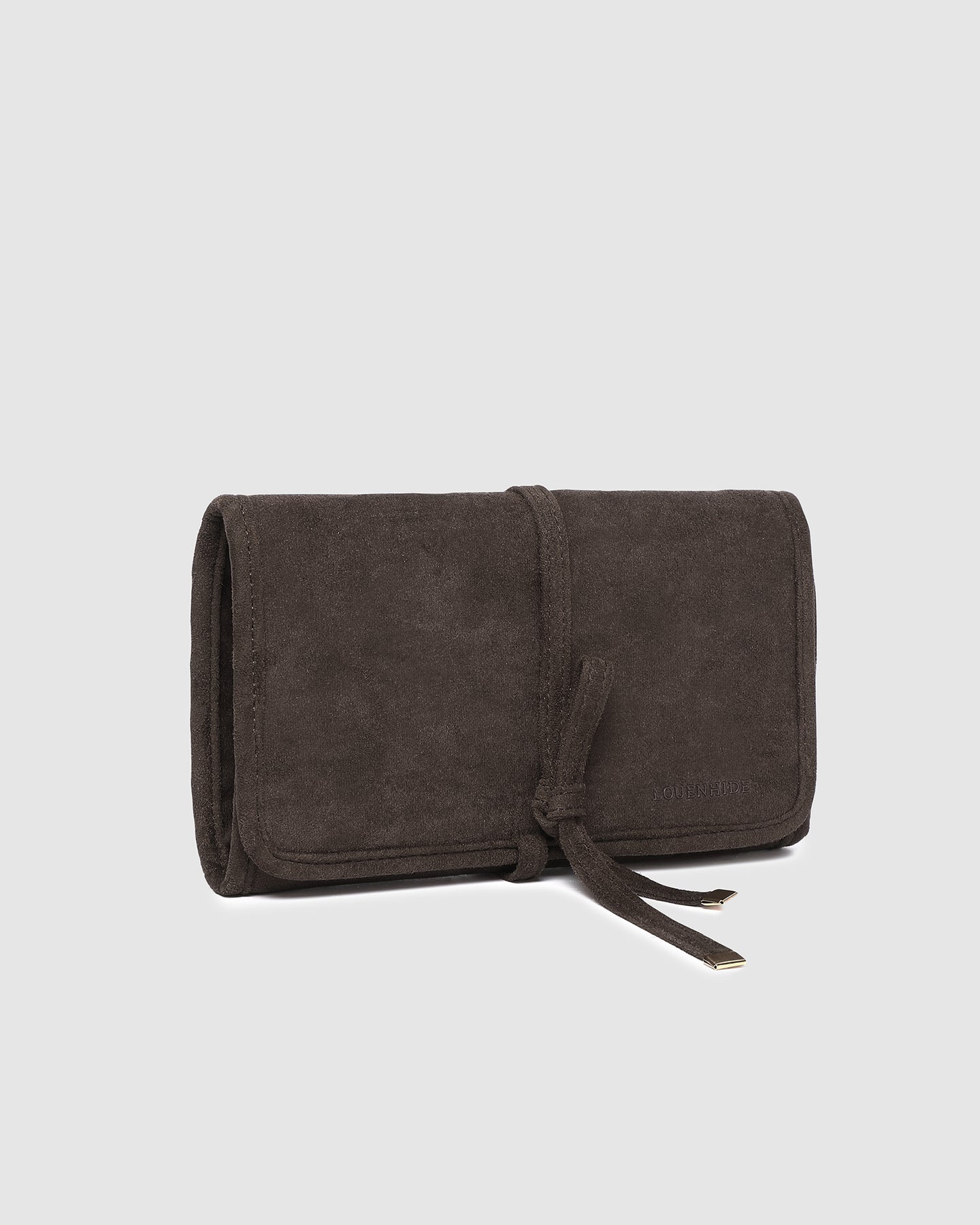 LOUENHIDE CARLA SUEDETTE JEWELLERY SLEEVE - CHOCOLATE