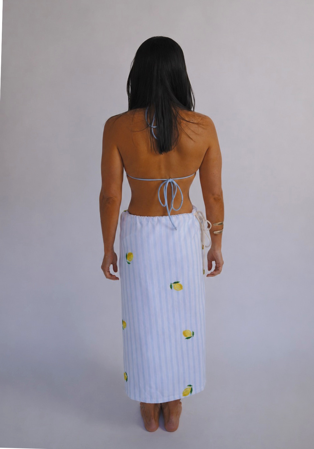 SASSY SURF POSITANO BEACH TOWEL SKIRT - LEMON PRINT