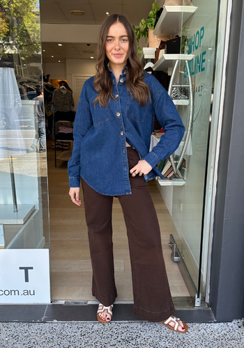 BY FRANKIE COWGIRL SHACKET - DENIM