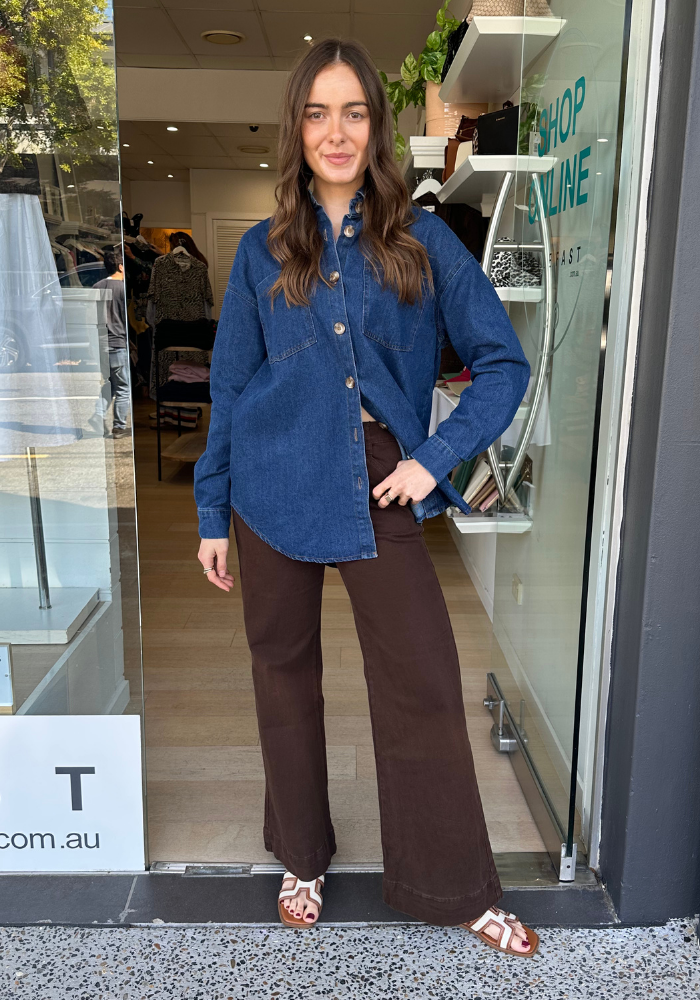 BY FRANKIE COWGIRL SHACKET - DENIM