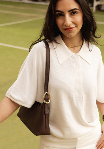LOUNEHIDE AMELIA SHOULDER BAG - CHOCOLATE