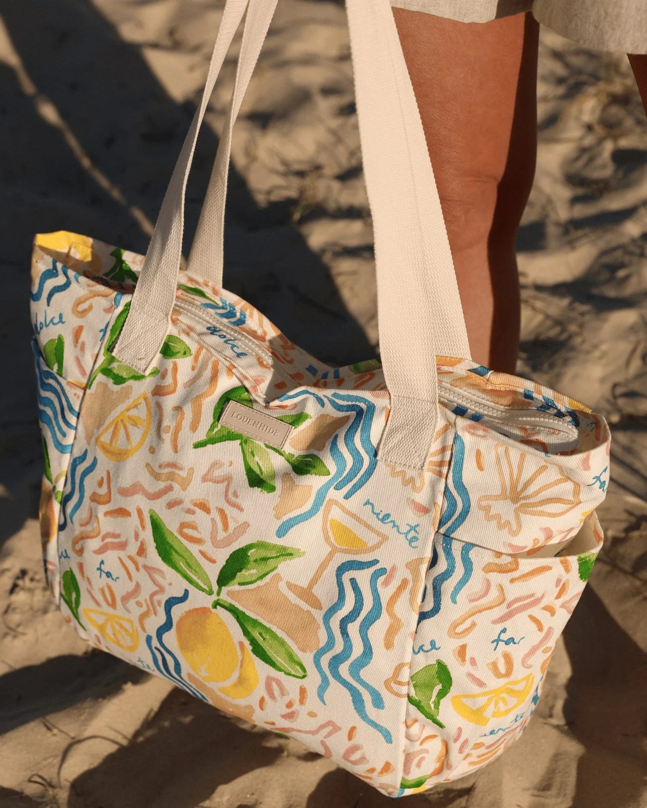 LOUENHIDE CHARLOTTE CANVAS TOTE BAG - LEMON PRINT