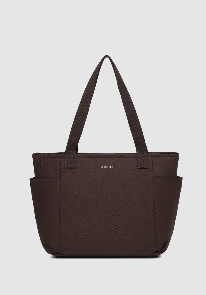 LOUENHIDE CHARLOTTE CANVAS TOTE BAG - CHOCOLATE