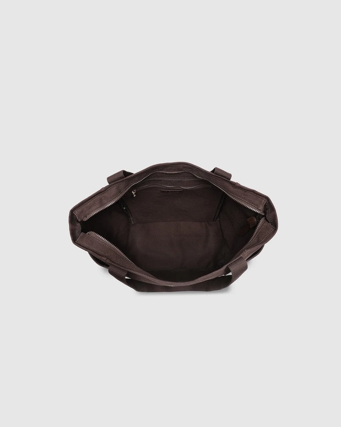 Load image into Gallery viewer, LOUENHIDE CHARLOTTE CANVAS TOTE BAG - CHOCOLATE