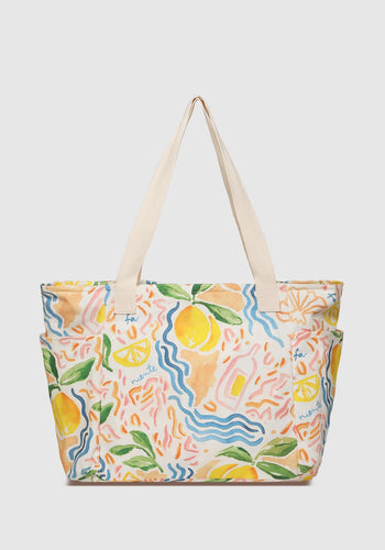 LOUENHIDE CHARLOTTE CANVAS TOTE BAG - LEMON PRINT