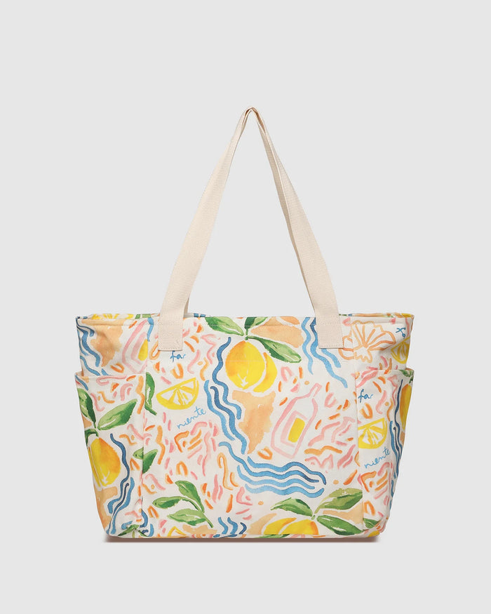 Load image into Gallery viewer, LOUENHIDE CHARLOTTE CANVAS TOTE BAG - LEMON PRINT