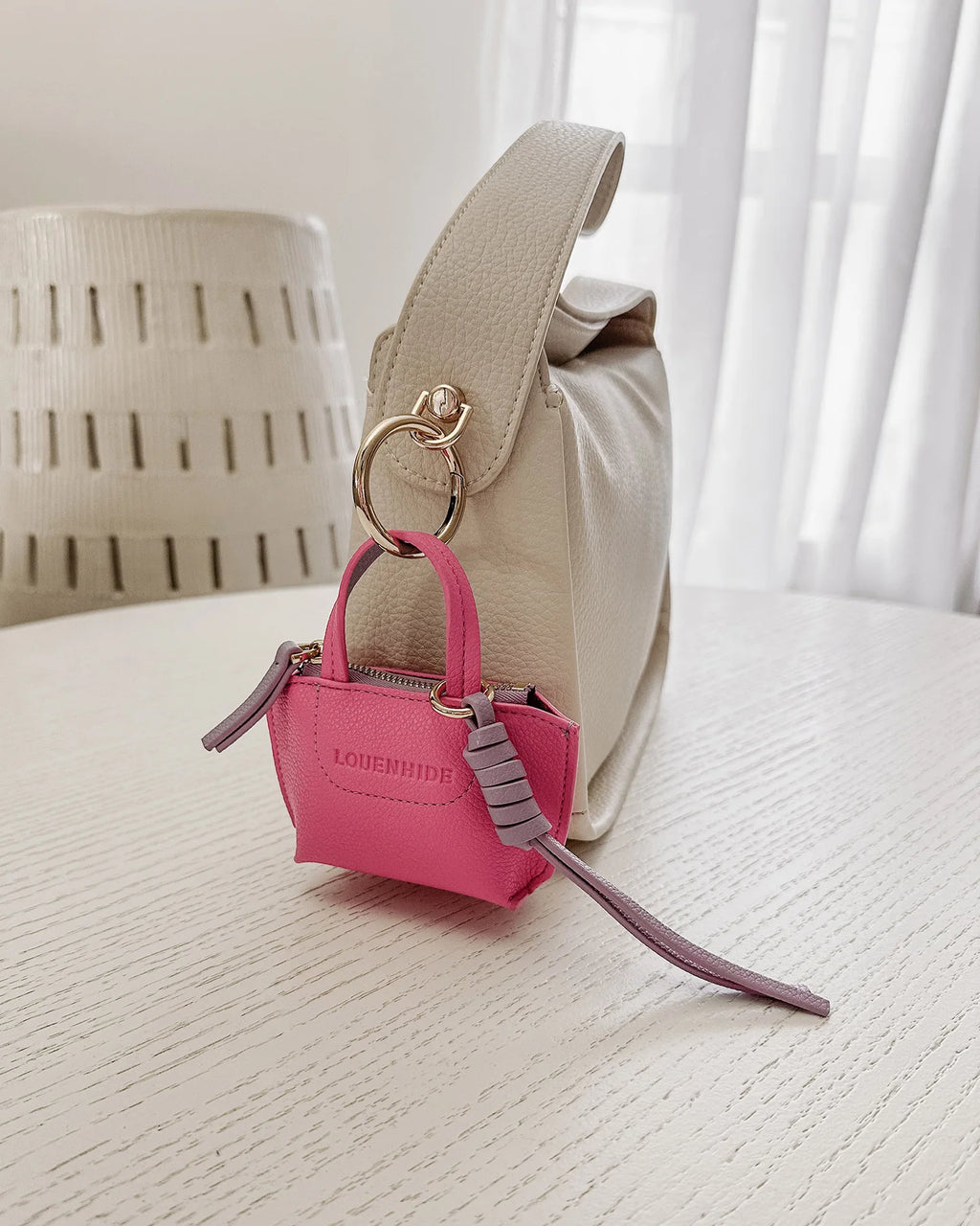 LOUENHIDE GINA BAG CHARM - HOT PINK