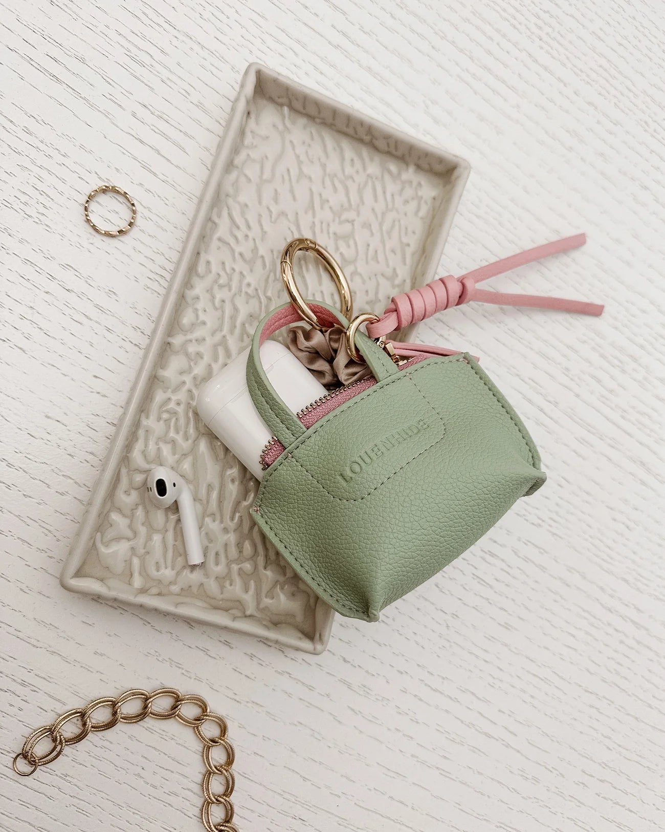 LOUENHIDE GINA BAG CHARM - SAGE GREEN