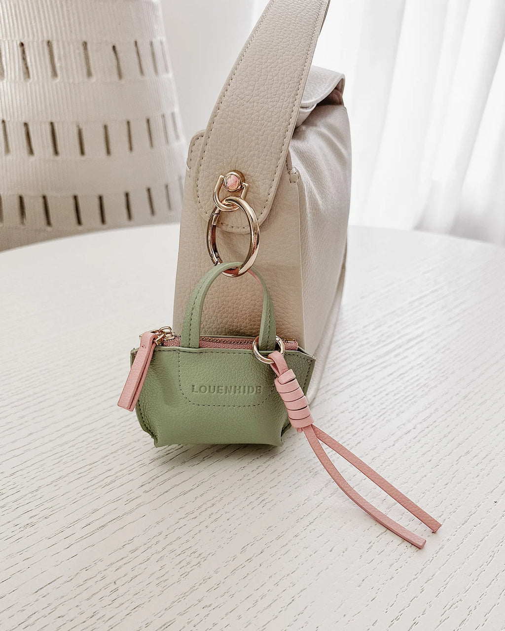 LOUENHIDE GINA BAG CHARM - SAGE GREEN