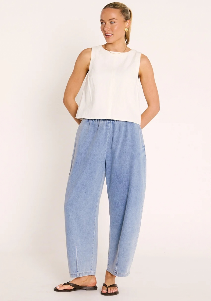 FEATHER + NOISE ROMY BARREL PANT - SOFT BLUE