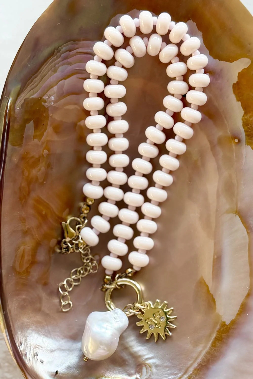 MOSK MELBOURNE PERLA SOLE NECKLACE - PALE PINK