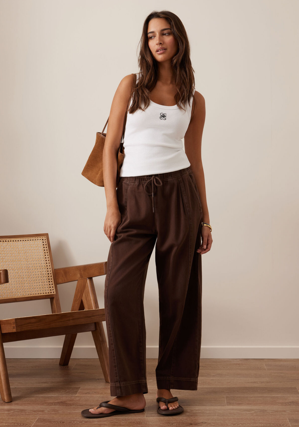 CERES LIFE JESSIE BARREL PANT - CHOCOLATE