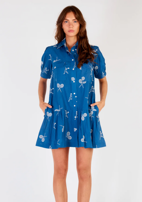 ITAMI GIVERNY DRESS - TENNIS PRINT