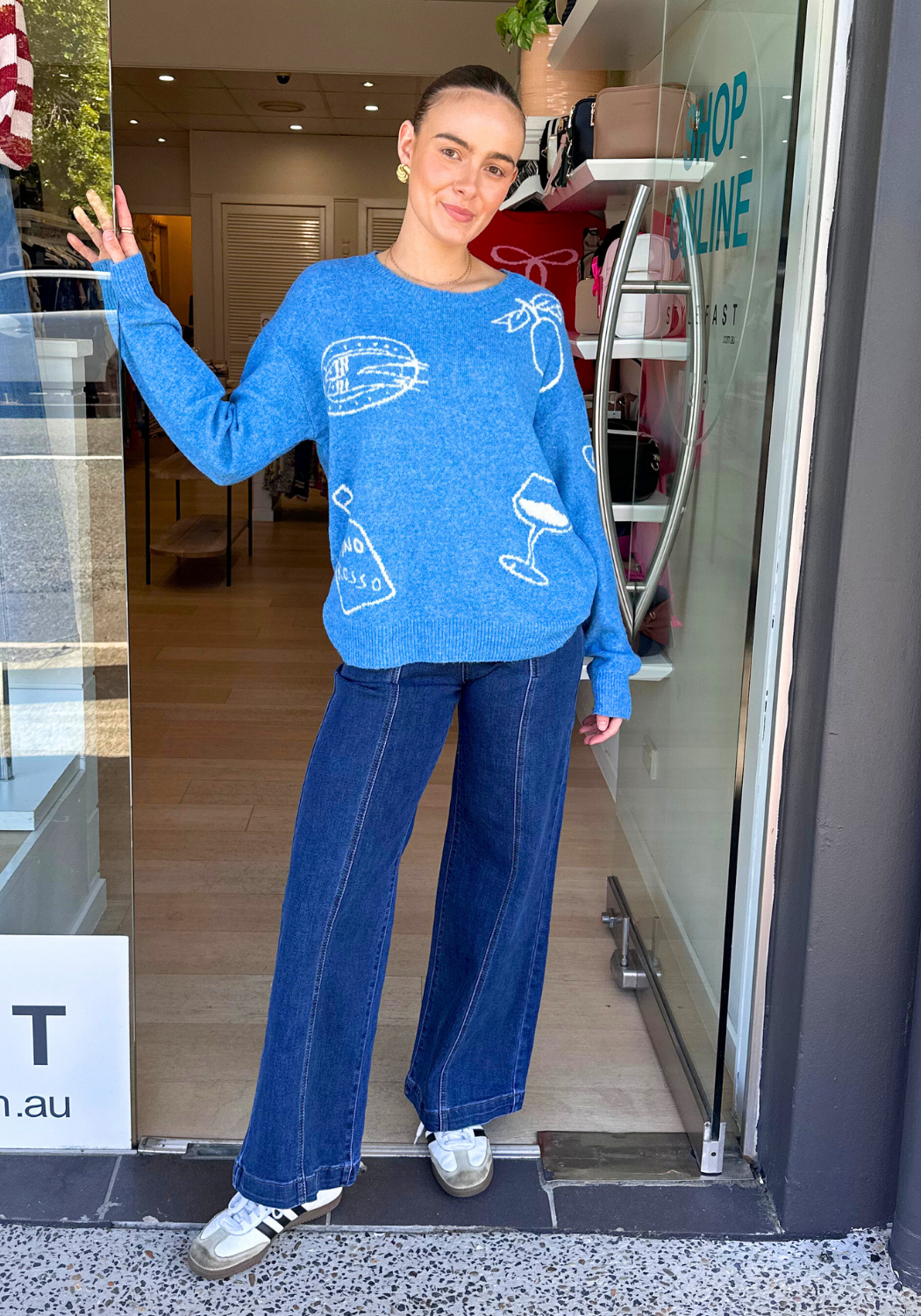 VINO KNIT JUMPER - BLUE