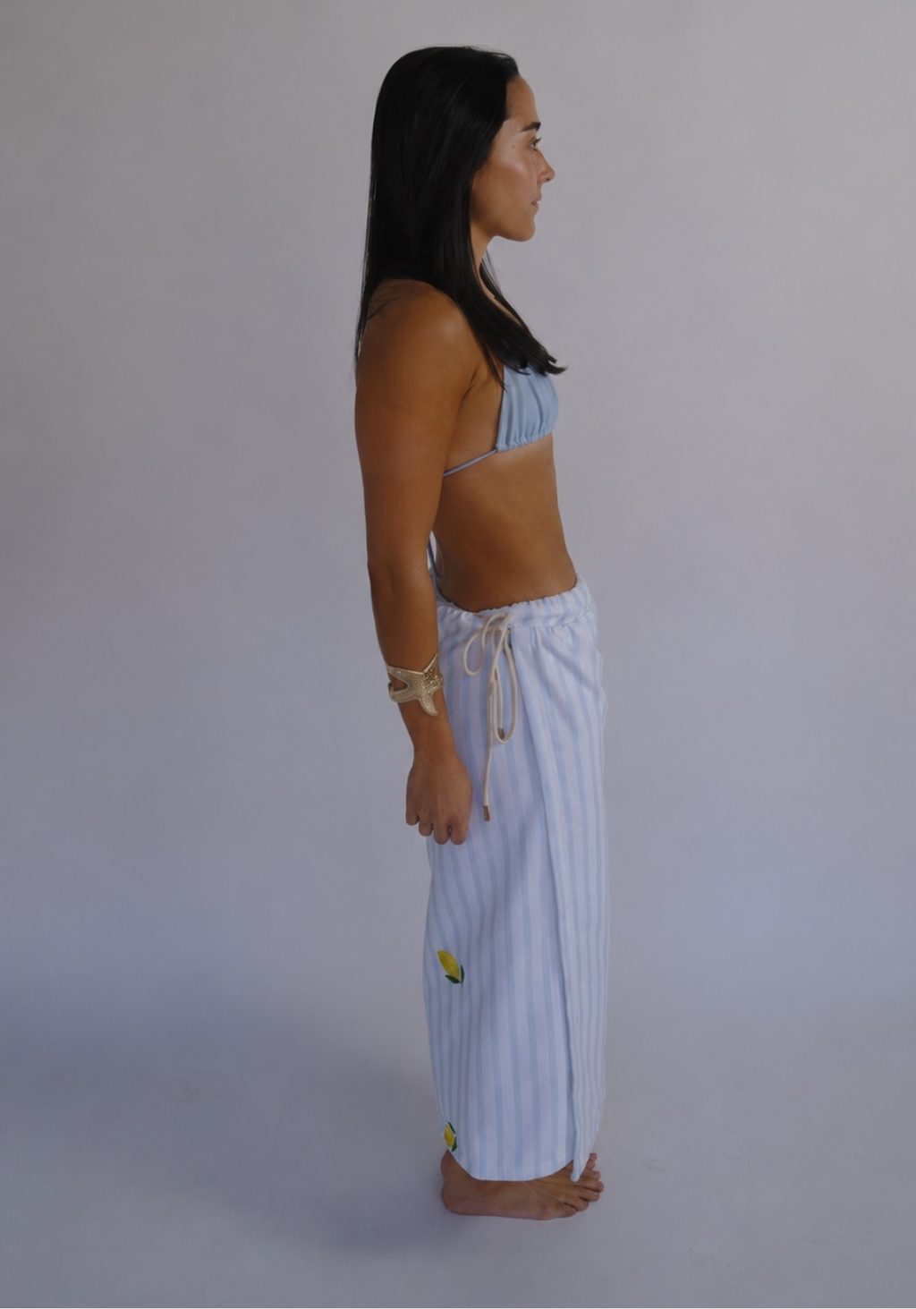 SASSY SURF POSITANO BEACH TOWEL SKIRT - LEMON PRINT