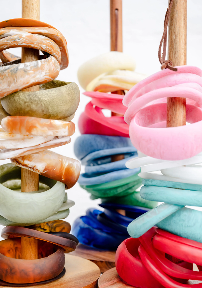 THICK RESIN STACKING CUFF - LIGHT PINK