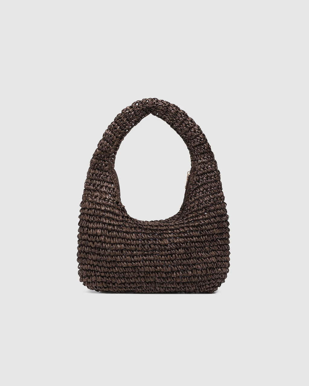 LOUENHIDE NELLIE SHOULDER BAG - CHOCOLATE RAFFIA