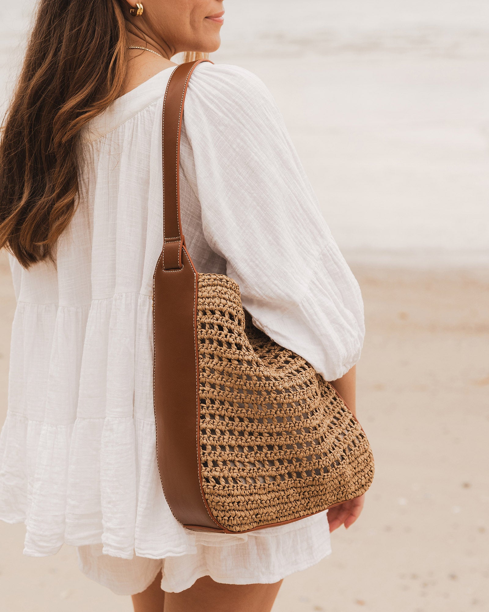 LOUENHIDE LOUISA SHOULDER BAG - NATURAL TAN