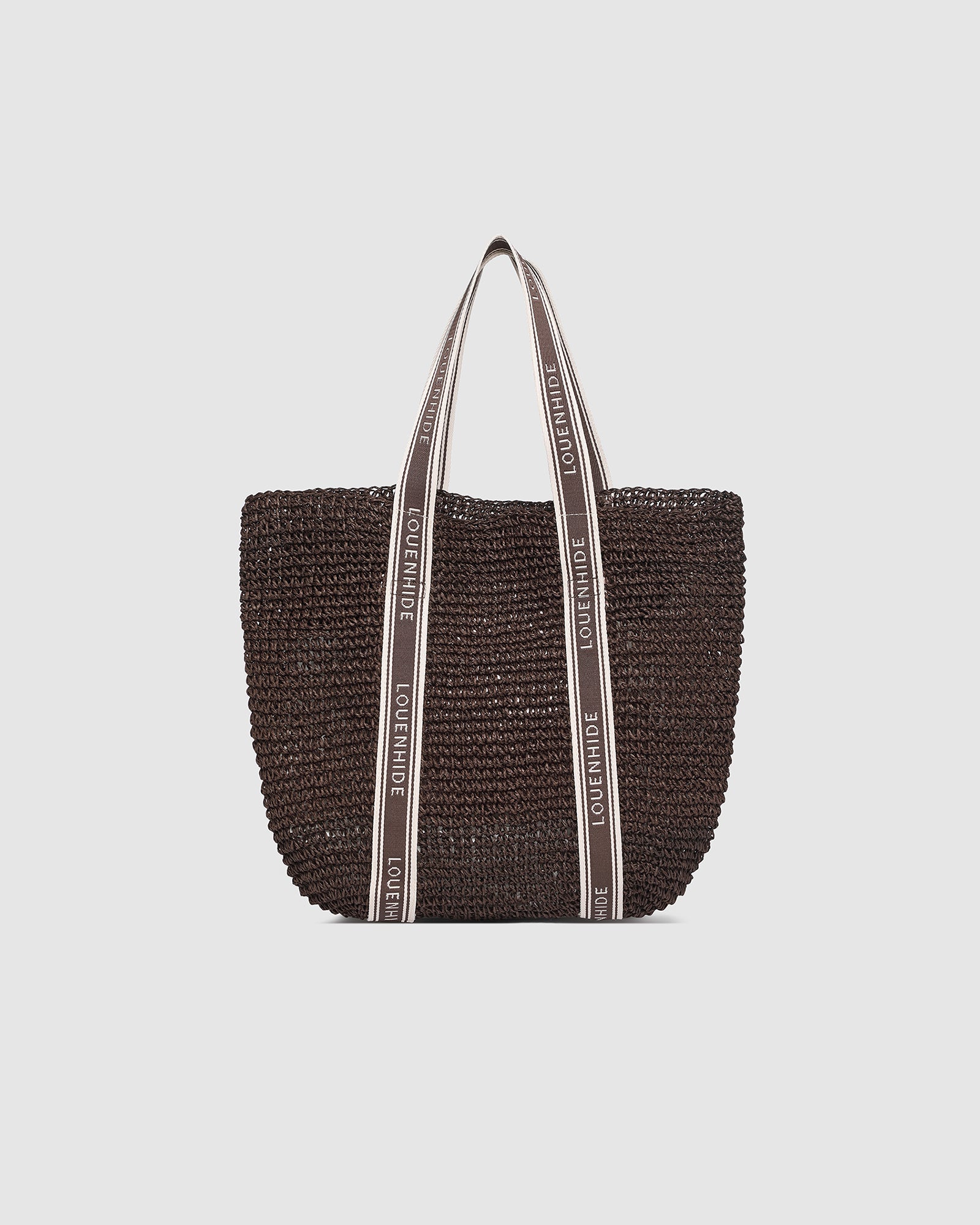 LOUENHIDE BALI BEACH BAG - CHOCOLATE RAFFIA
