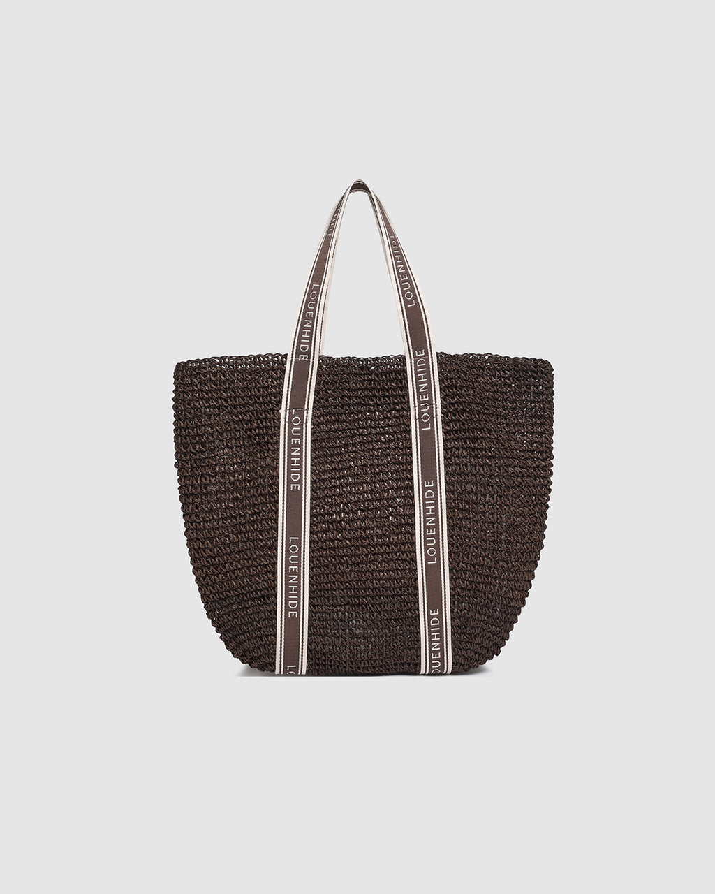 LOUENHIDE BALI BEACH BAG - CHOCOLATE RAFFIA