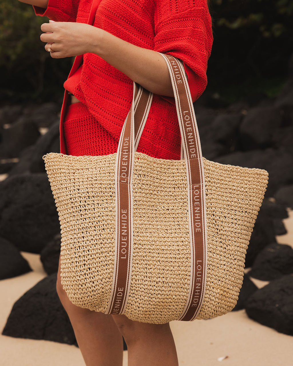 LOUENHIDE BALI BEACH BAG - NATURAL RAFFIA