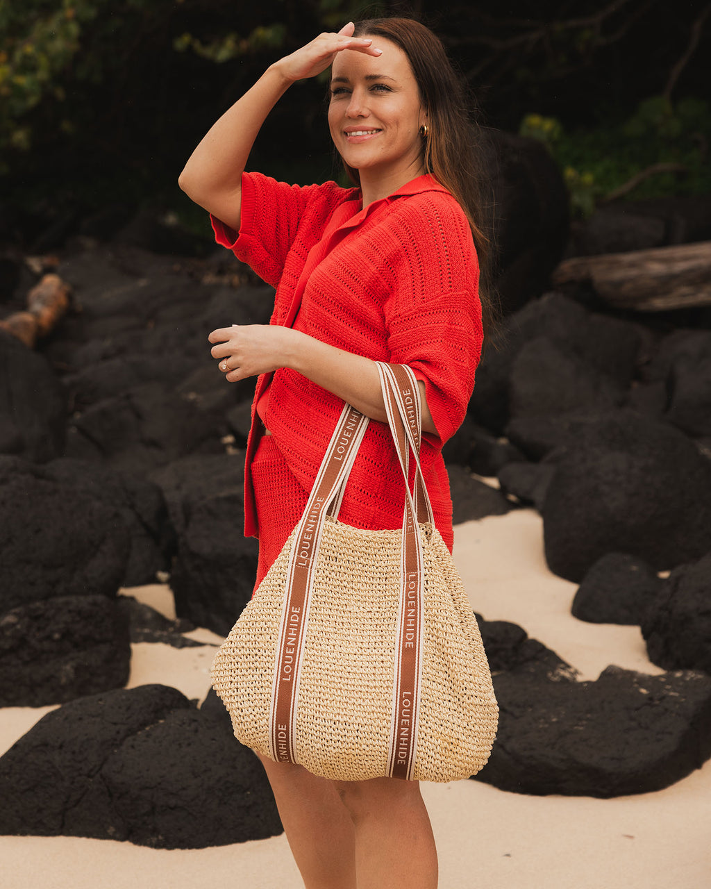 LOUENHIDE BALI BEACH BAG - NATURAL RAFFIA