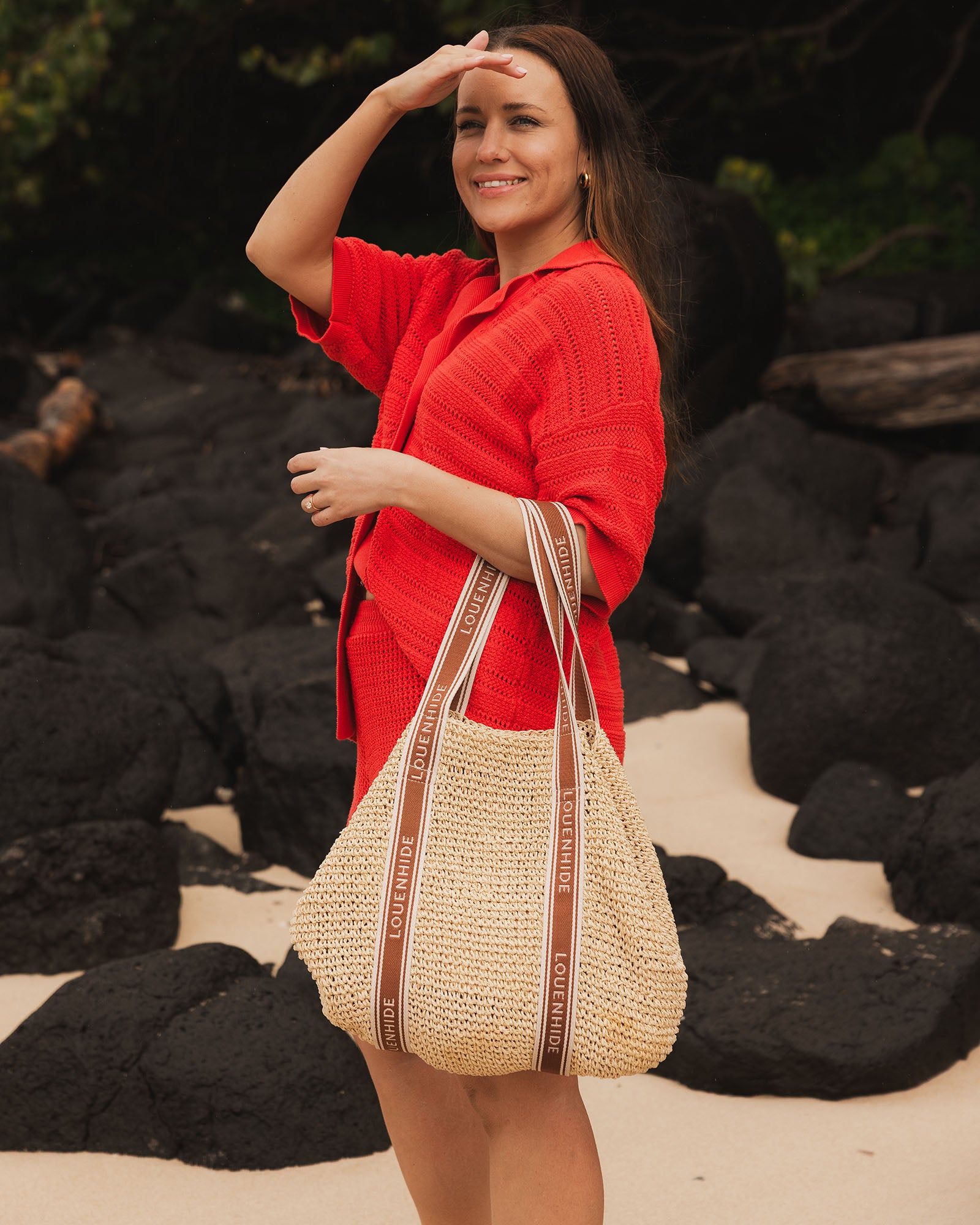 LOUENHIDE BALI BEACH BAG - NATURAL RAFFIA