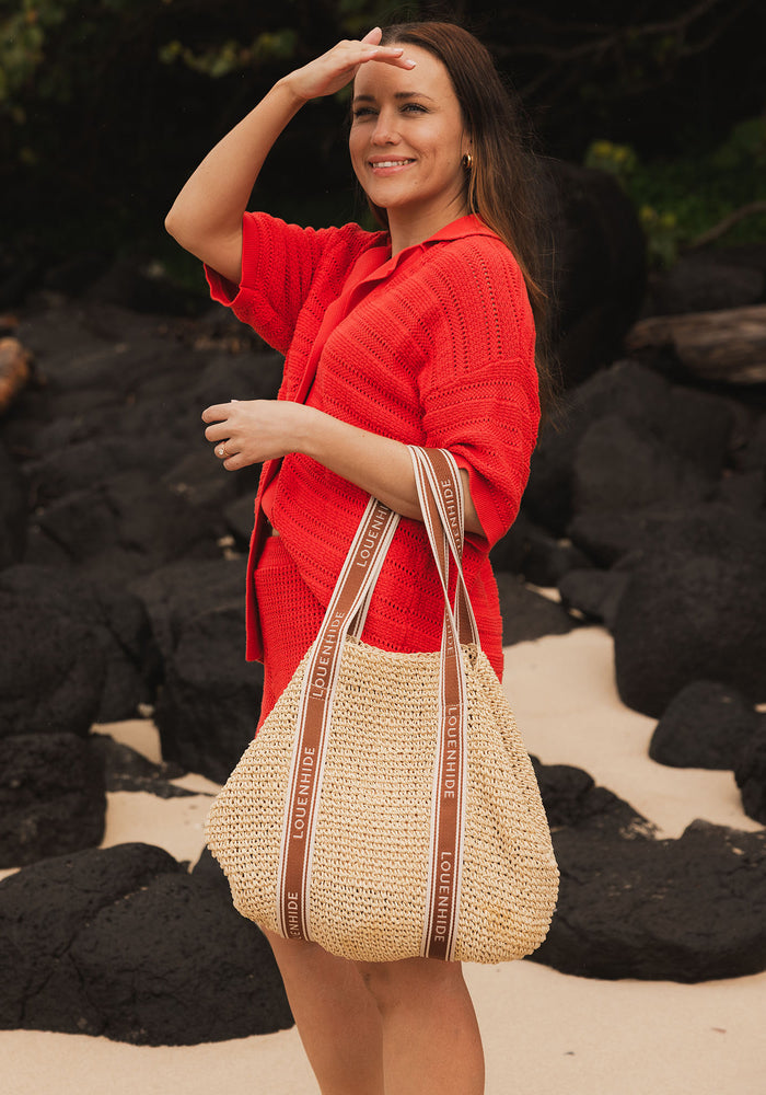 LOUENHIDE BALI BEACH BAG - NATURAL RAFFIA
