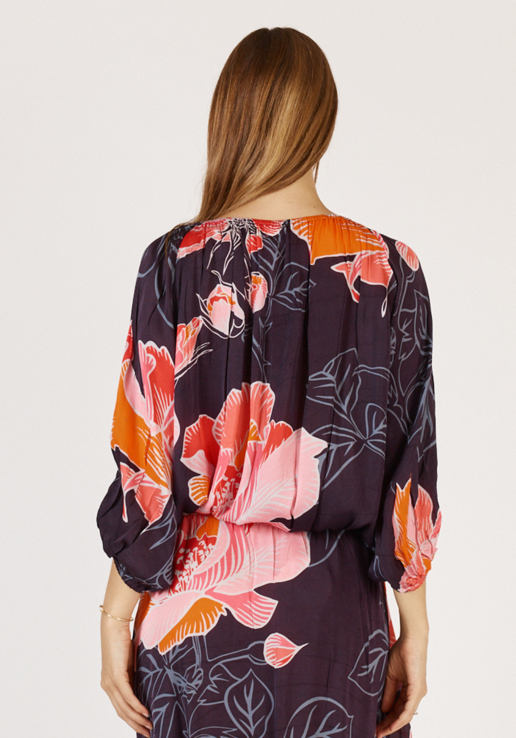 RUBYYAYA AURORA TOP - NAVY PRINT