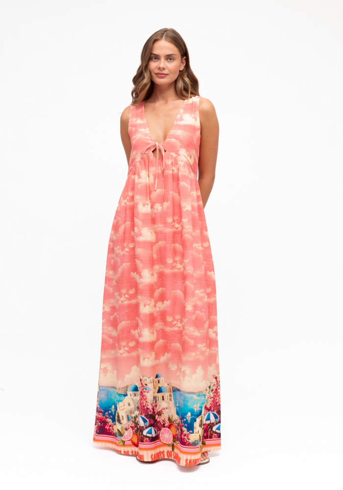 Load image into Gallery viewer, MAEVE MAXI DRESS - SANTORINI PRINT