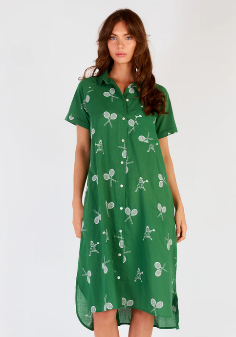 ITAMI SIEGEL DRESS - TENNIS GREEN