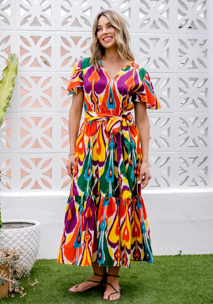 Load image into Gallery viewer, VANETO MAXI DRESS - MULTI PRINT
