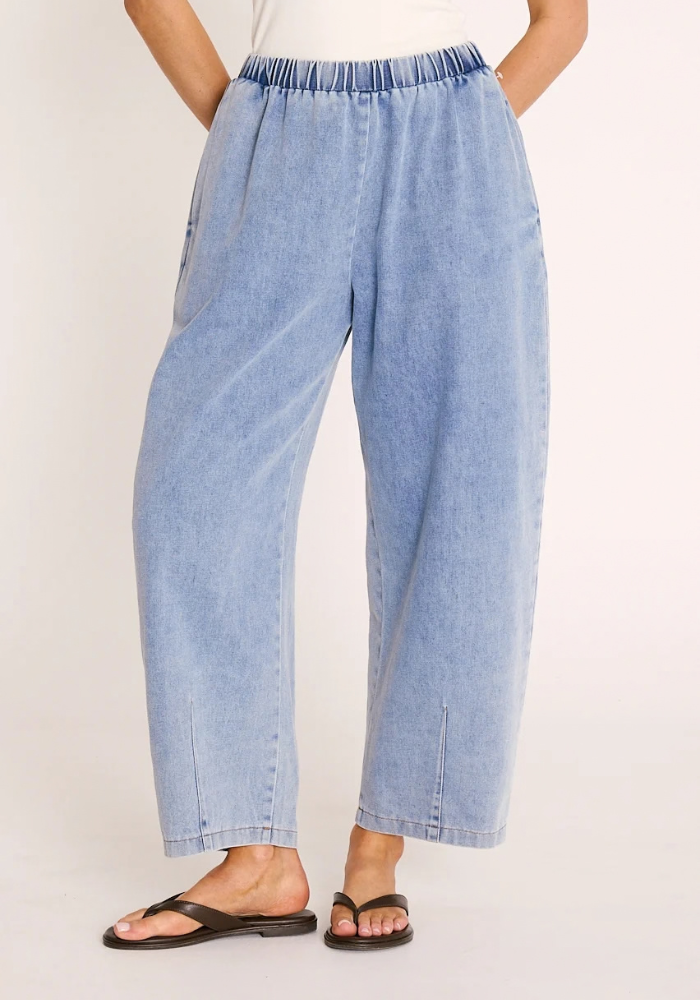 FEATHER + NOISE ROMY BARREL PANT - SOFT BLUE