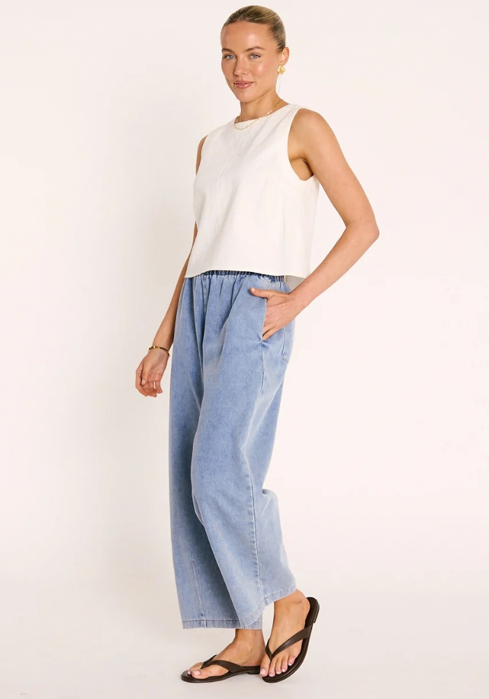FEATHER + NOISE ROMY BARREL PANT - SOFT BLUE