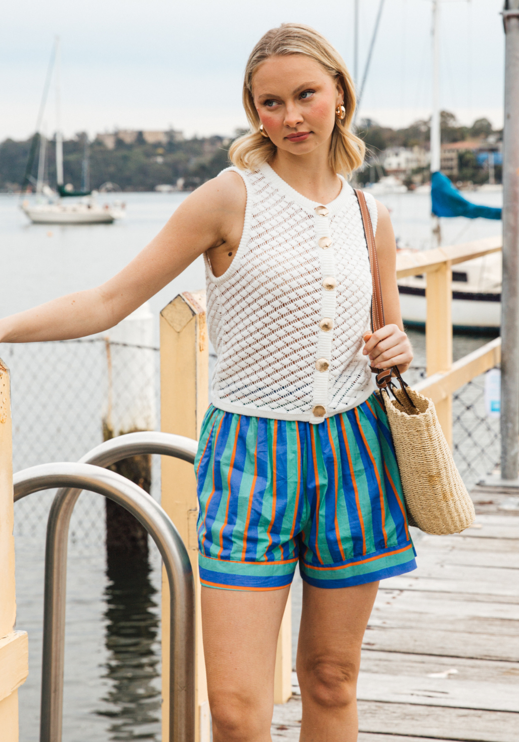 PAULO 100% COTTON KNIT VEST - WHITE