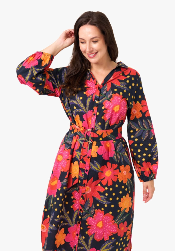 Load image into Gallery viewer, FOWLER SHIRT DRESS - FLORAL PRINT